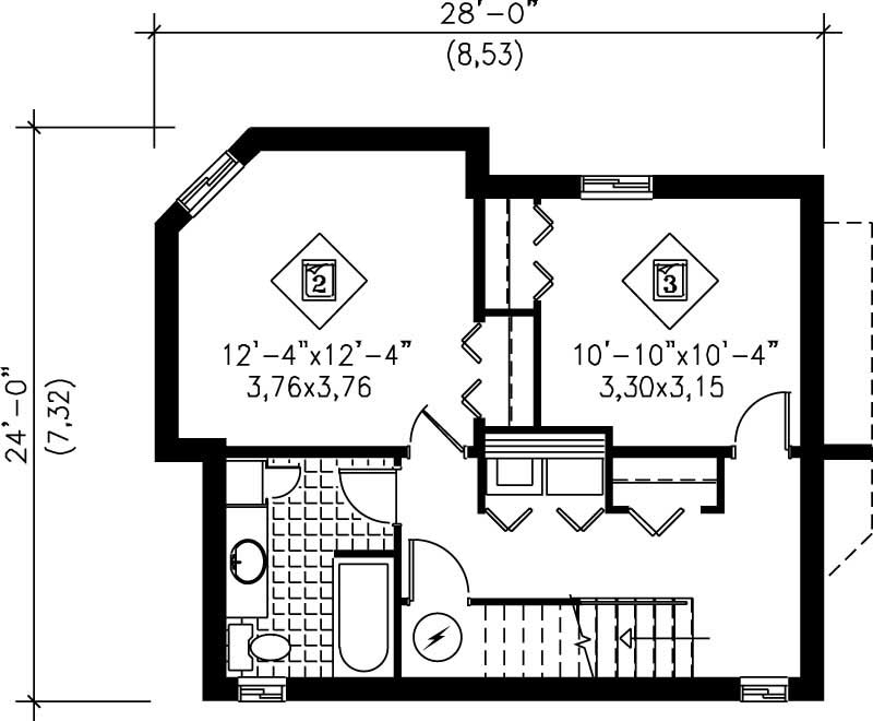 Floor Plan Basement of Craftsman Plan #157-1110