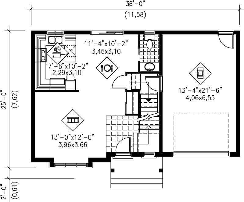 Floor Plan First Story of Contemporary Plan #157-1137