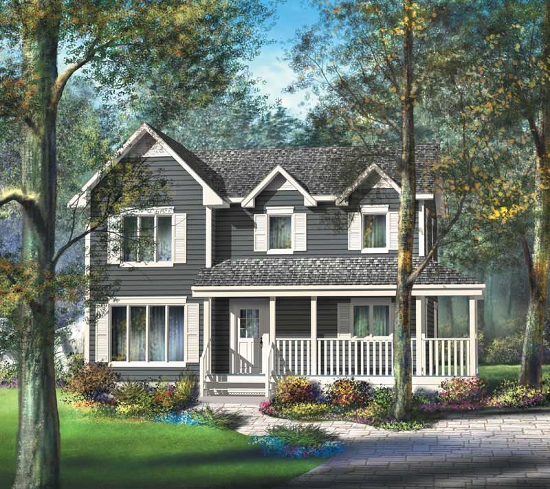 Country home (ThePlanCollection: Plan #157-1183)