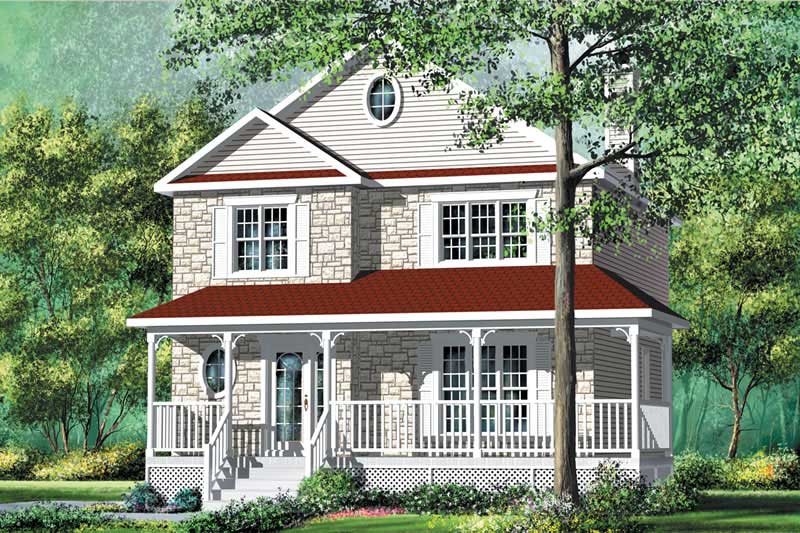 Country home (ThePlanCollection: Plan #157-1187)