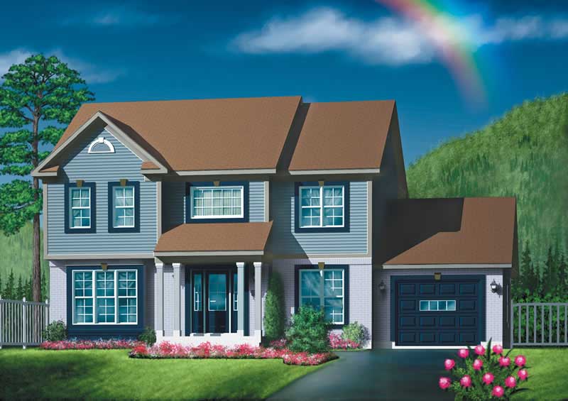Colonial home (ThePlanCollection: Plan #157-1199)