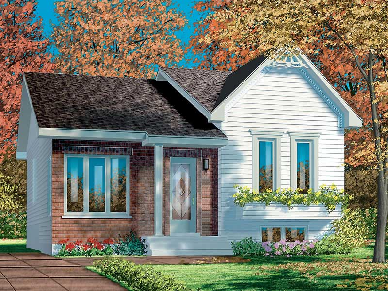 Bungalow home (ThePlanCollection: Plan #157-1210)