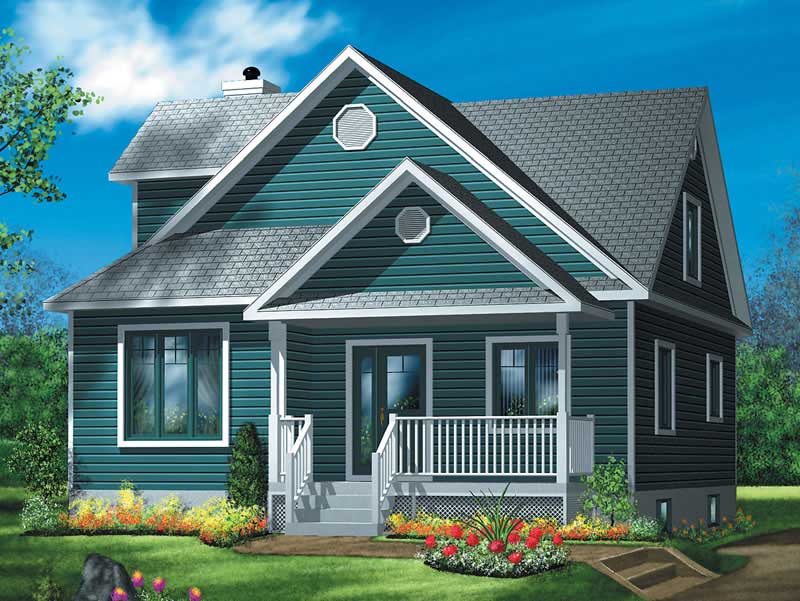 Front elevation of Country home (ThePlanCollection: House Plan #157-1228)