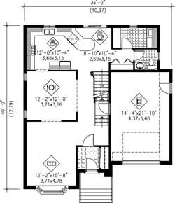 Floor Plan First Story of European Plan #157-1262