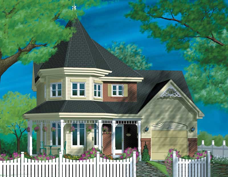 Front elevation of Country home (ThePlanCollection: House Plan #157-1278)