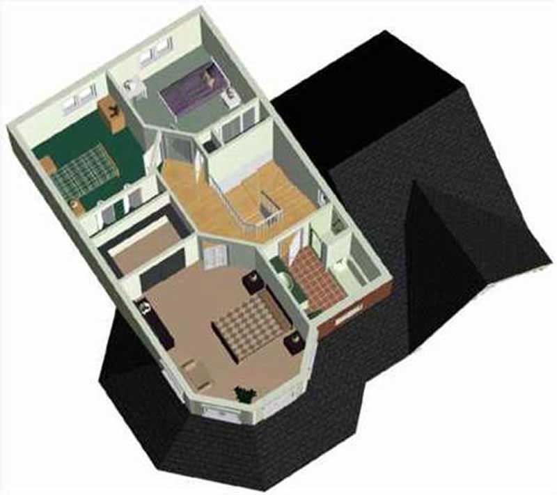 3D Floor Plan of this 3-Bedroom, 1496 Sq Ft Plan - 157-1278