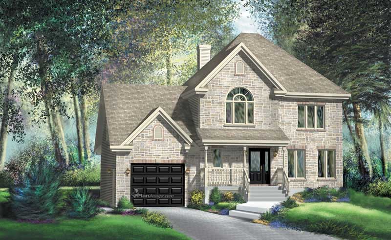 Front elevation of Country home (ThePlanCollection: House Plan #157-1314)