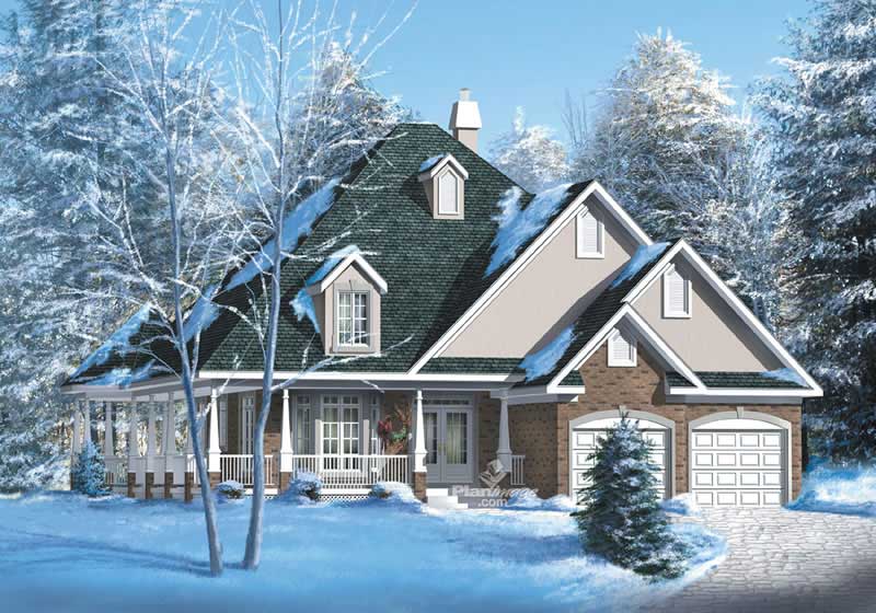 Bungalow home (ThePlanCollection: Plan #157-1392)