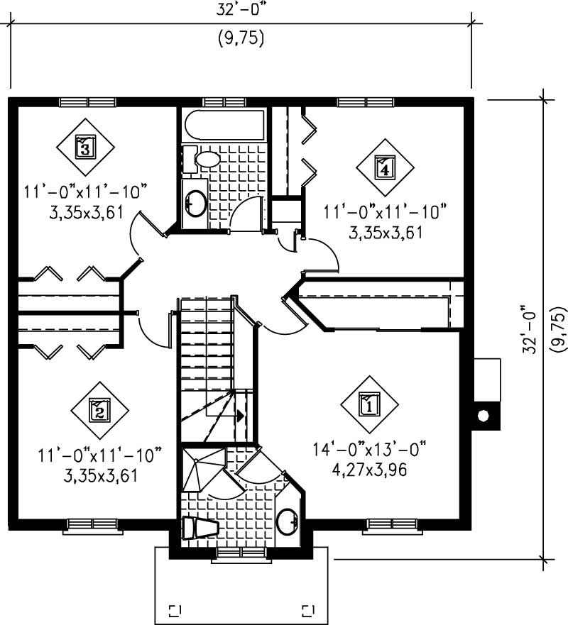 Floor Plan First Story of Multi-Level Plan #157-1423