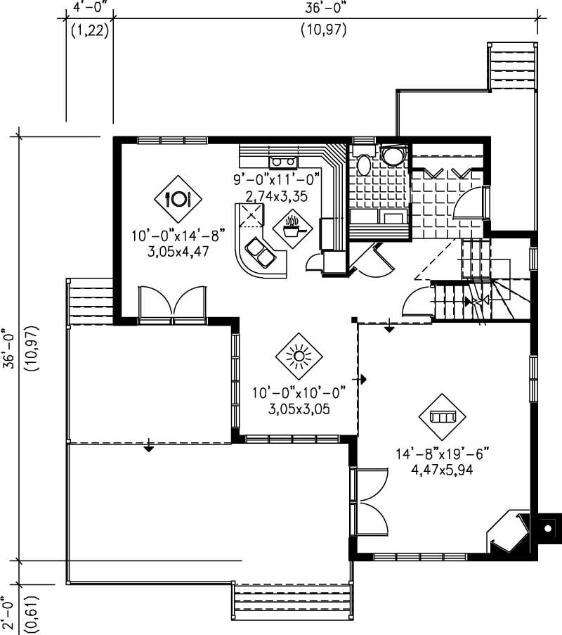 Floor Plan First Story of Plan #157-1432