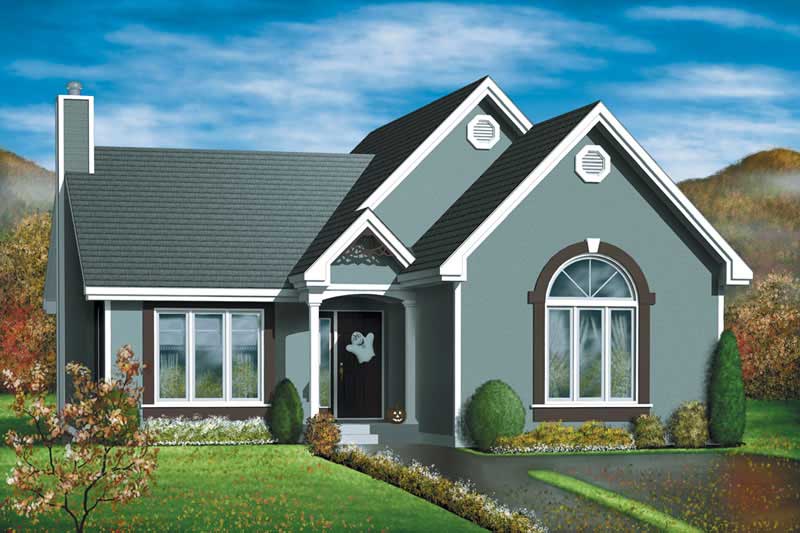 Bungalow home (ThePlanCollection: Plan #157-1454)