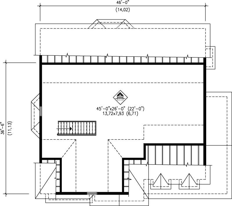 Floor Plan Third Story of Luxury Plan #157-1460