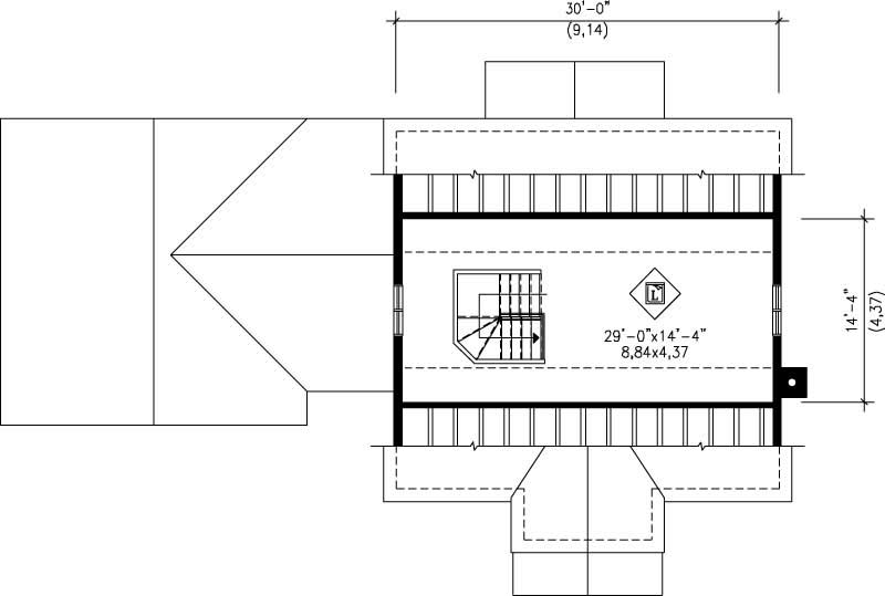 Floor Plan Third Story of Colonial Plan #157-1464