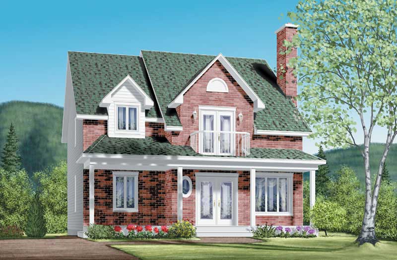 Colonial home (ThePlanCollection: Plan #157-1508)