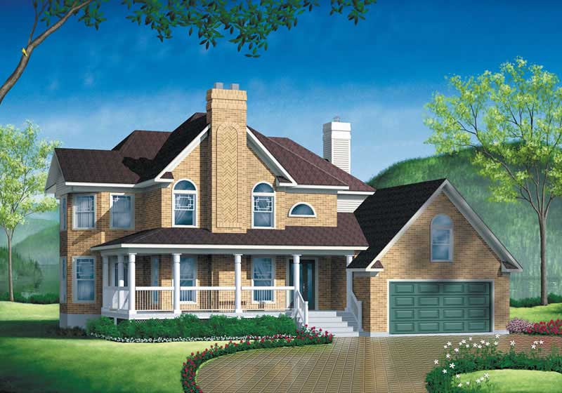 Traditional home (ThePlanCollection: Plan #157-1522)