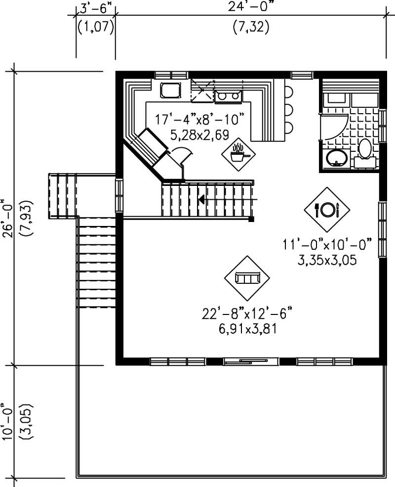 Floor Plan Second Story of Country Plan #157-1523