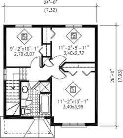 Floor Plan Second Story of Ranch Plan #157-1541