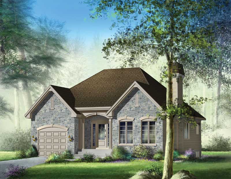 Front elevation of Craftsman home (ThePlanCollection: House Plan #157-1563)