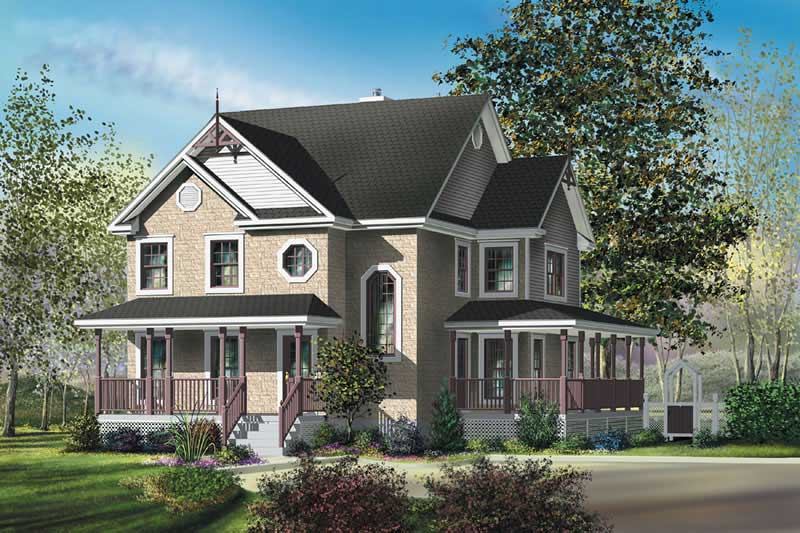 Traditional home (ThePlanCollection: Plan #157-1586)