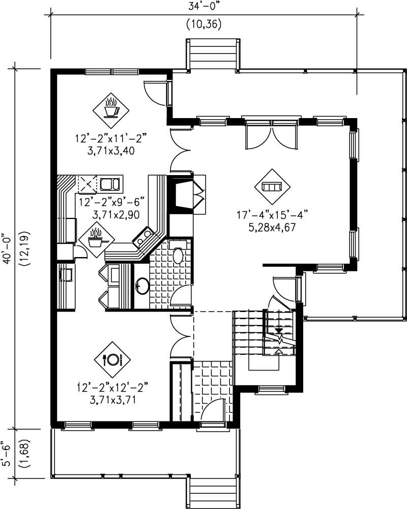 Floor Plan First Story of Plan #157-1586