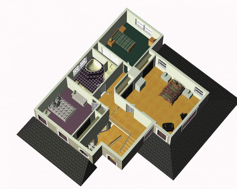 3D Floor Plan of this 3-Bedroom, 2228 Sq Ft Plan - 157-1586