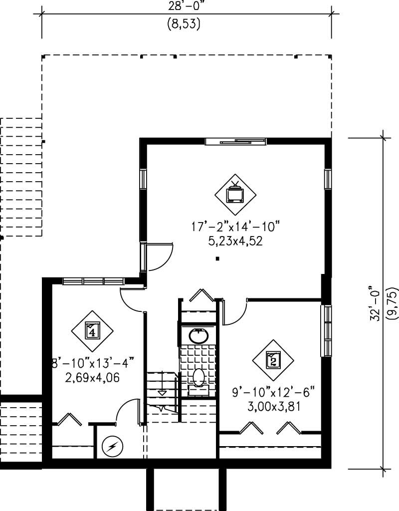 Floor Plan Third Story of Country Plan #157-1612