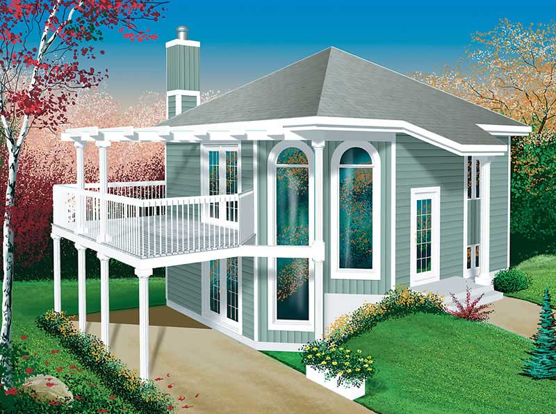 Front elevation of Country home (ThePlanCollection: House Plan #157-1614)