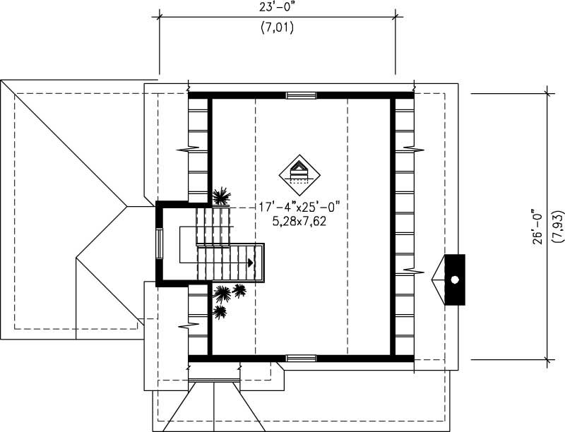 Floor Plan Third Story of Country Plan #157-1626