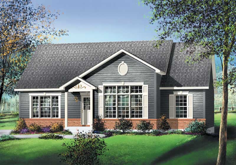 Ranch home (ThePlanCollection: Plan #157-1635)