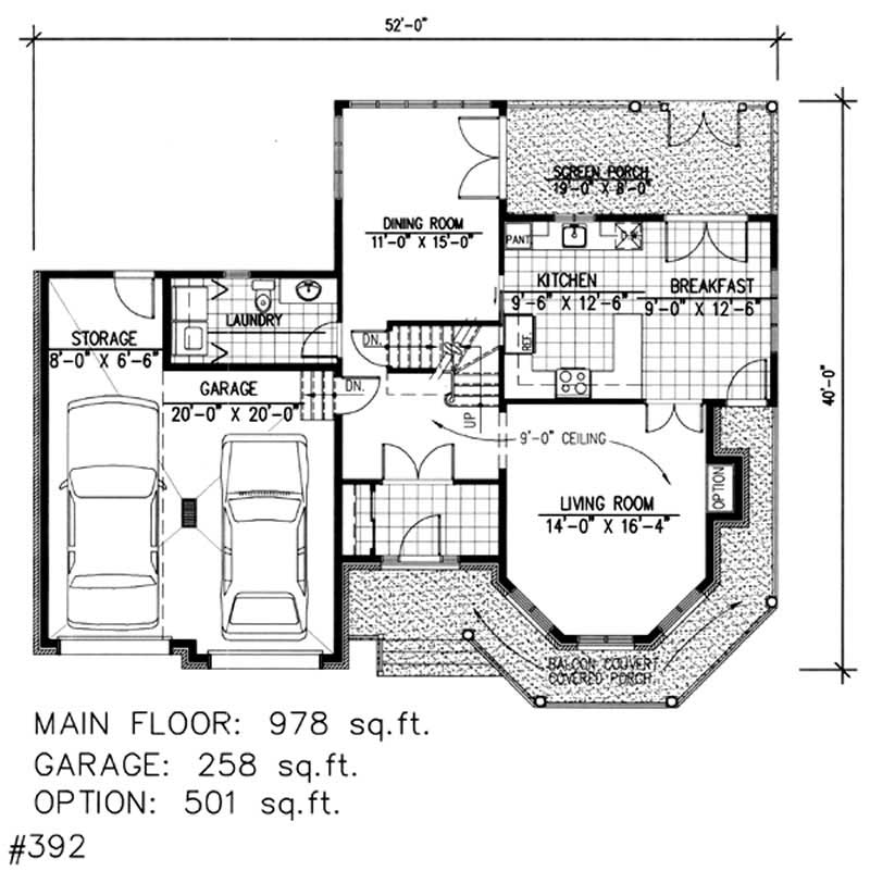 Floor Plan First Story of Country Plan #158-1002