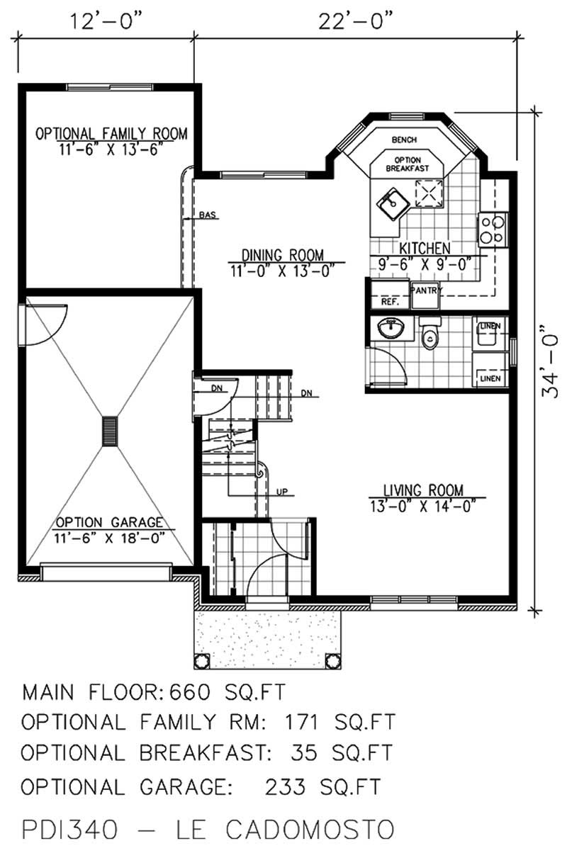 Floor Plan First Story of European Plan #158-1004