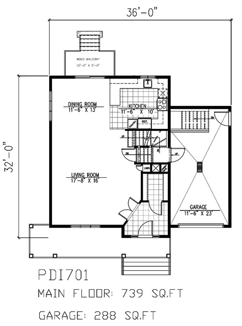 Floor Plan First Story of Country Plan #158-1009