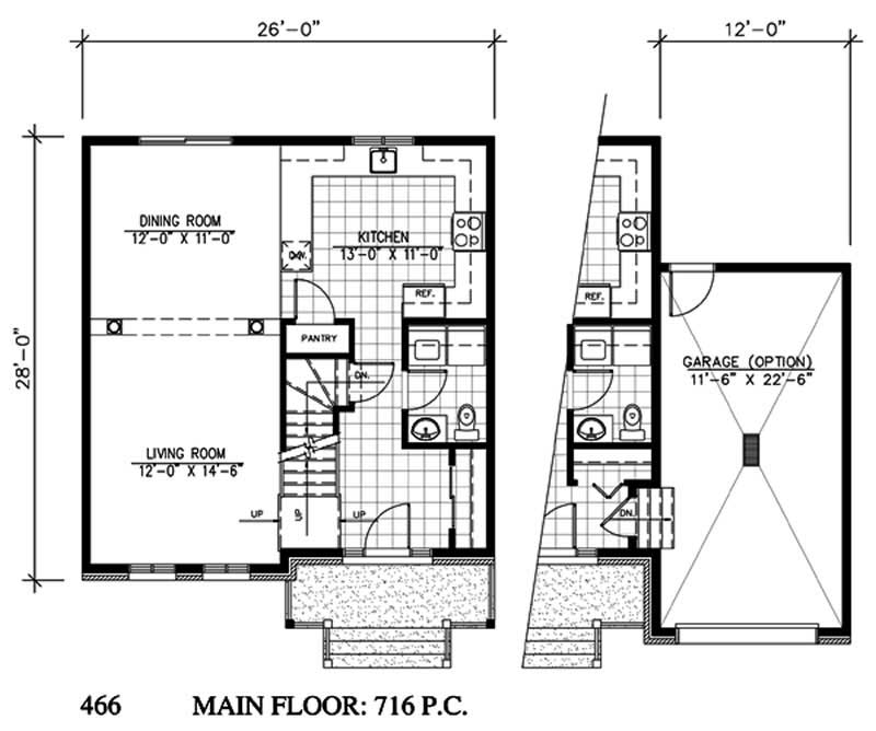 Floor Plan First Story of Country Plan #158-1015