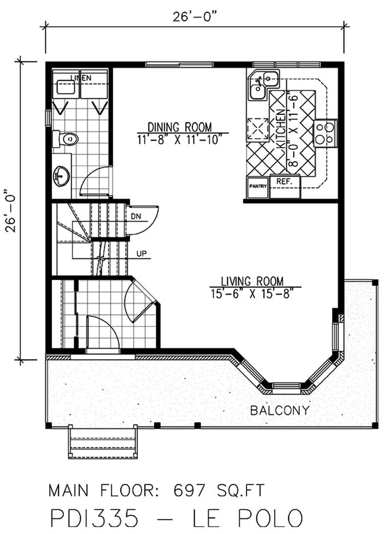 Floor Plan First Story of Country Plan #158-1018