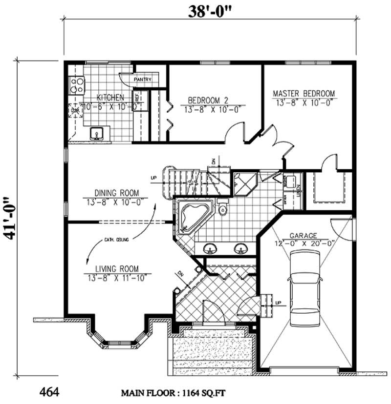 Floor Plan First Story of European Plan #158-1022