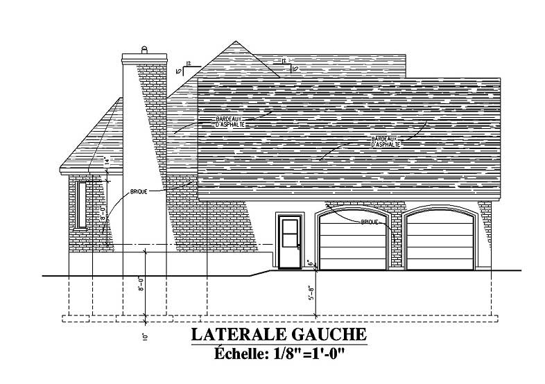 Home Plan Left Elevation of this 3-Bedroom,2293 Sq Ft Plan -158-1027