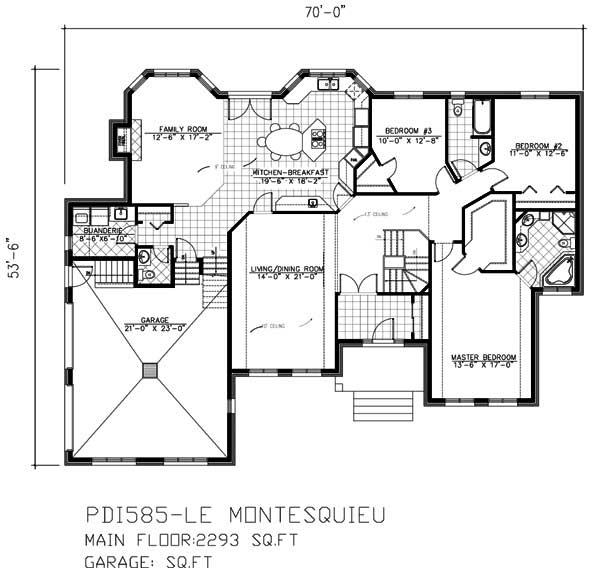 Floor Plan First Story of Country Plan #158-1027