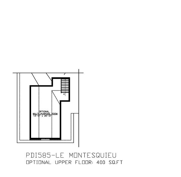 Floor Plan Second Story of Country Plan #158-1027