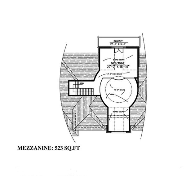 Floor Plan Third Story of Luxury Plan #158-1030