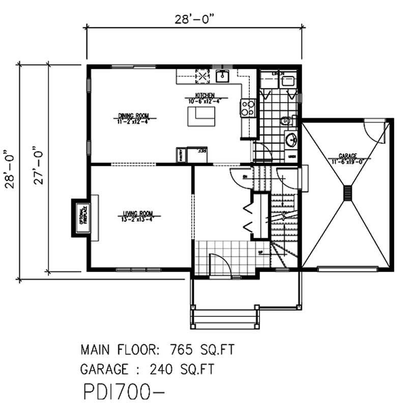 Floor Plan First Story of Country Plan #158-1035