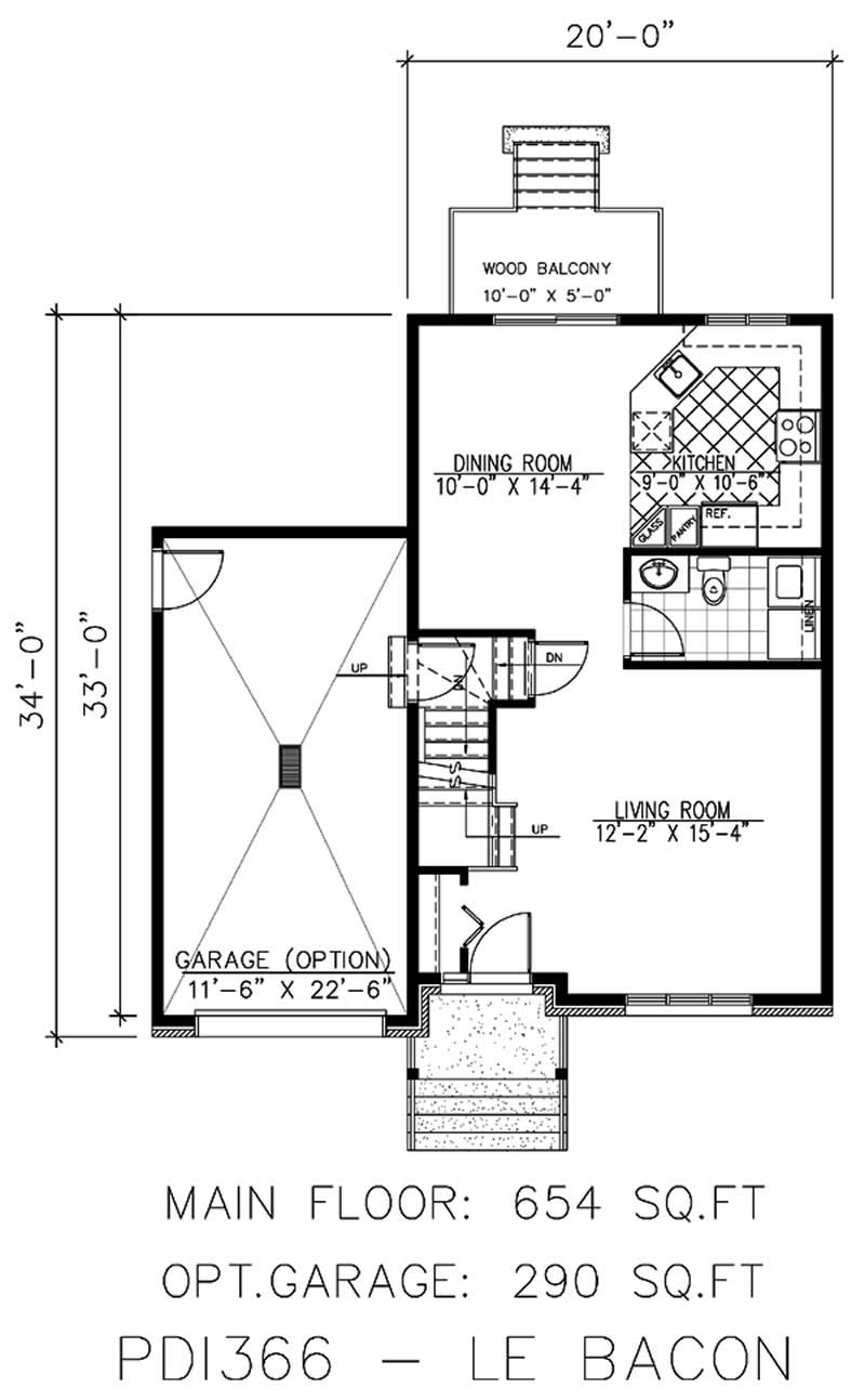 Floor Plan First Story of European Plan #158-1038