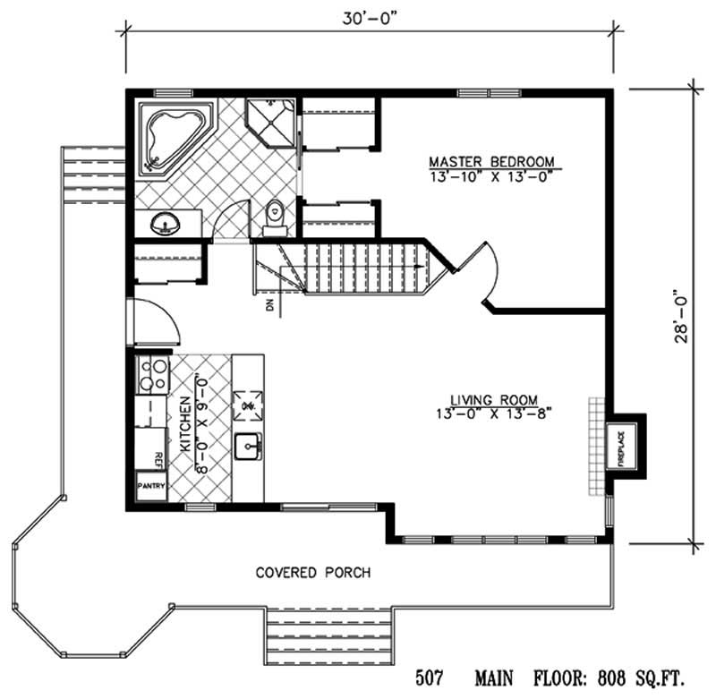 Floor Plan First Story of Country Plan #158-1043