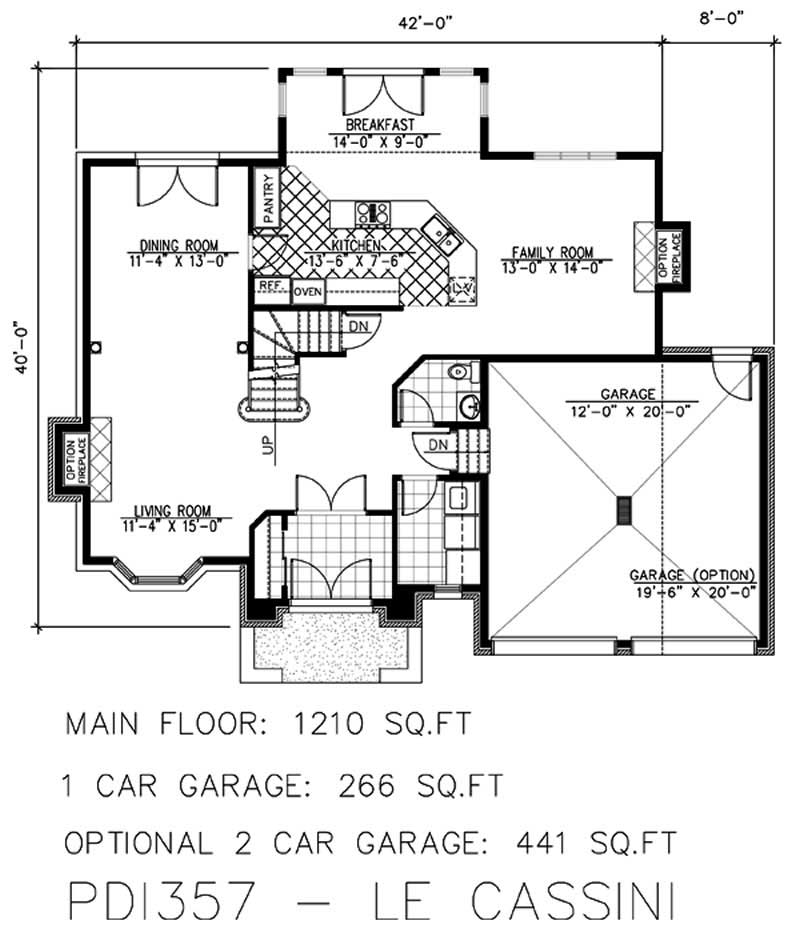 Floor Plan First Story of European Plan #158-1049
