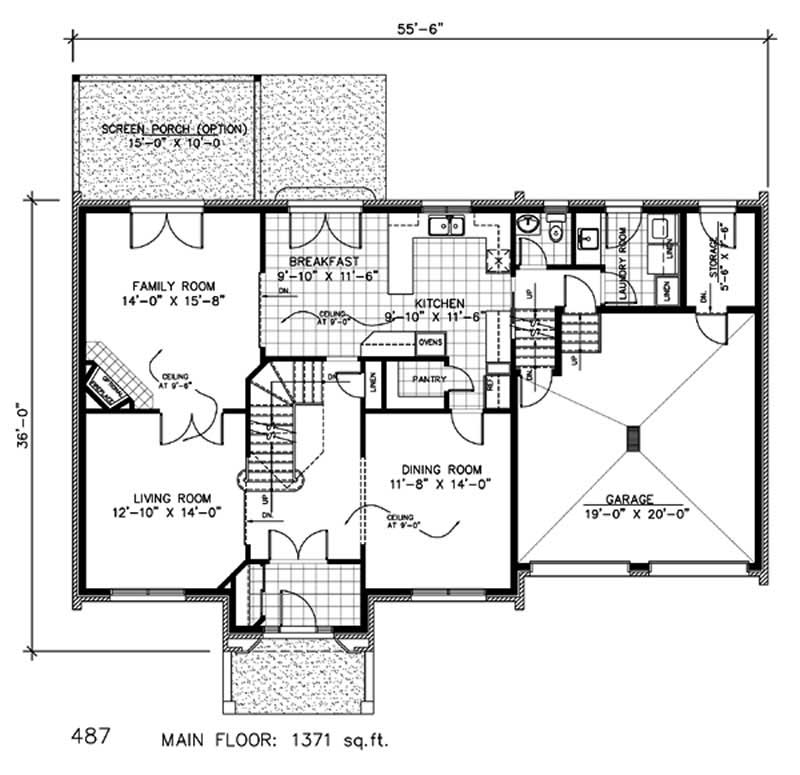 Floor Plan First Story of European Plan #158-1051