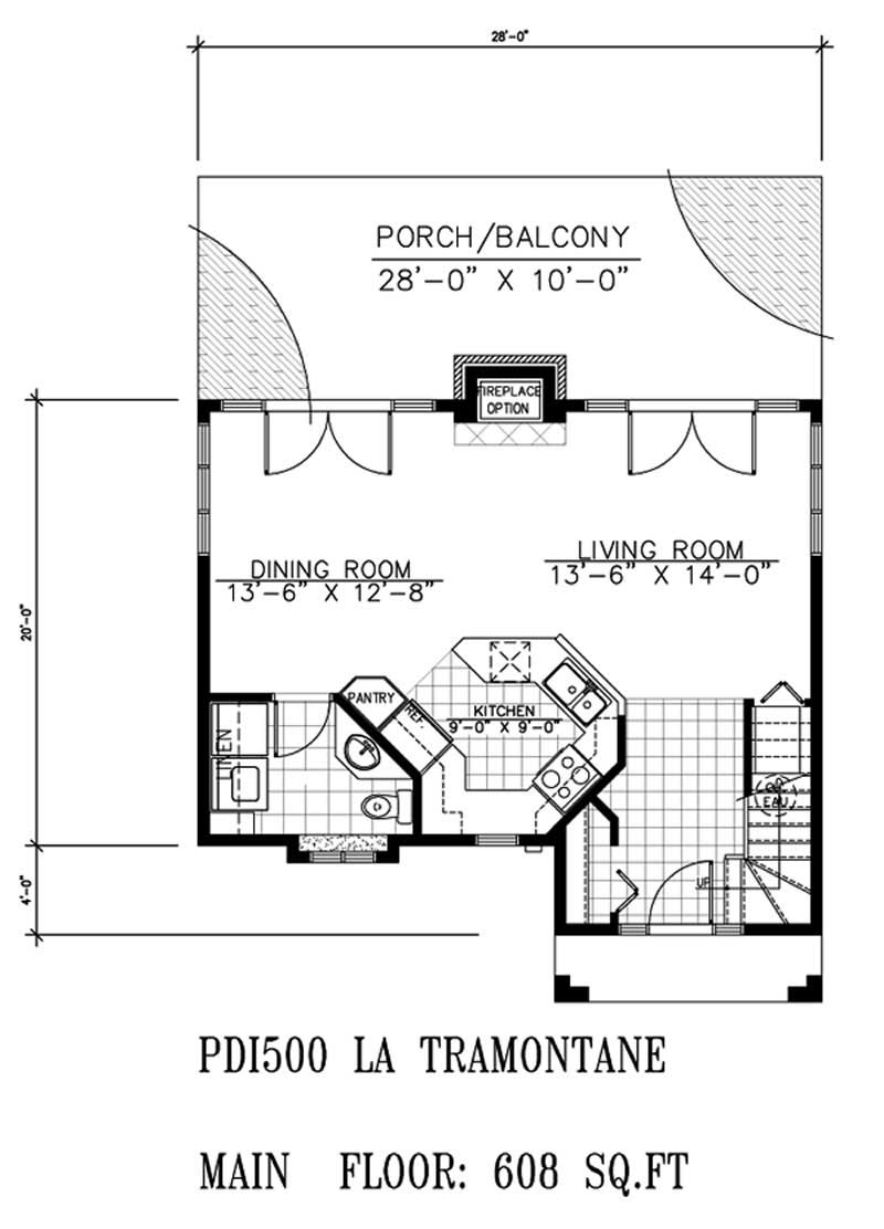Floor Plan First Story of Country Plan #158-1057