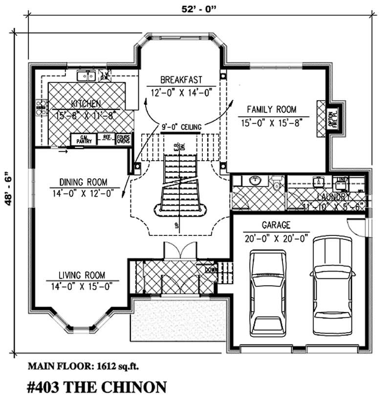 Floor Plan First Story of European Plan #158-1064