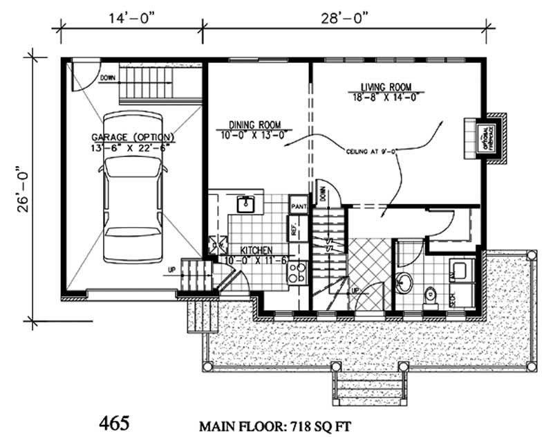 Floor Plan First Story of Country Plan #158-1067