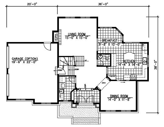 Floor Plan First Story of European Plan #158-1071