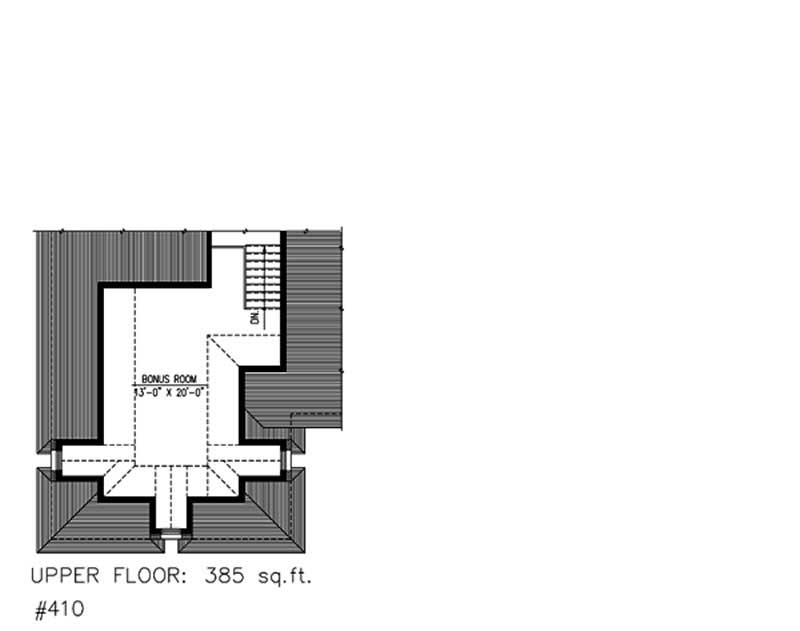 Floor Plan Second Story of European Plan #158-1072