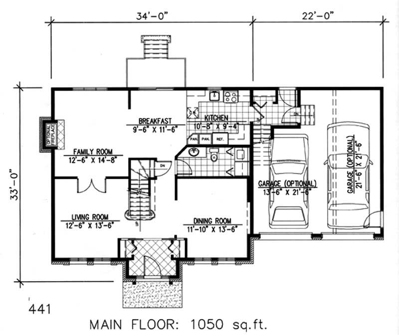Floor Plan First Story of European Plan #158-1075